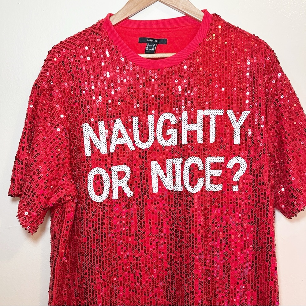 Forever 21 naughty or nice sequin top - Picture 3 of 7